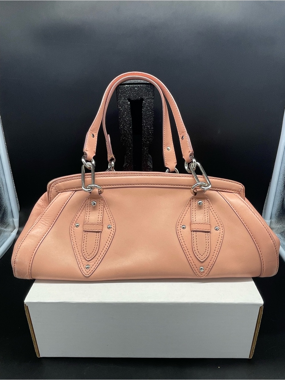 Cole Haan Peach Pink Leather Shoulder Satchel